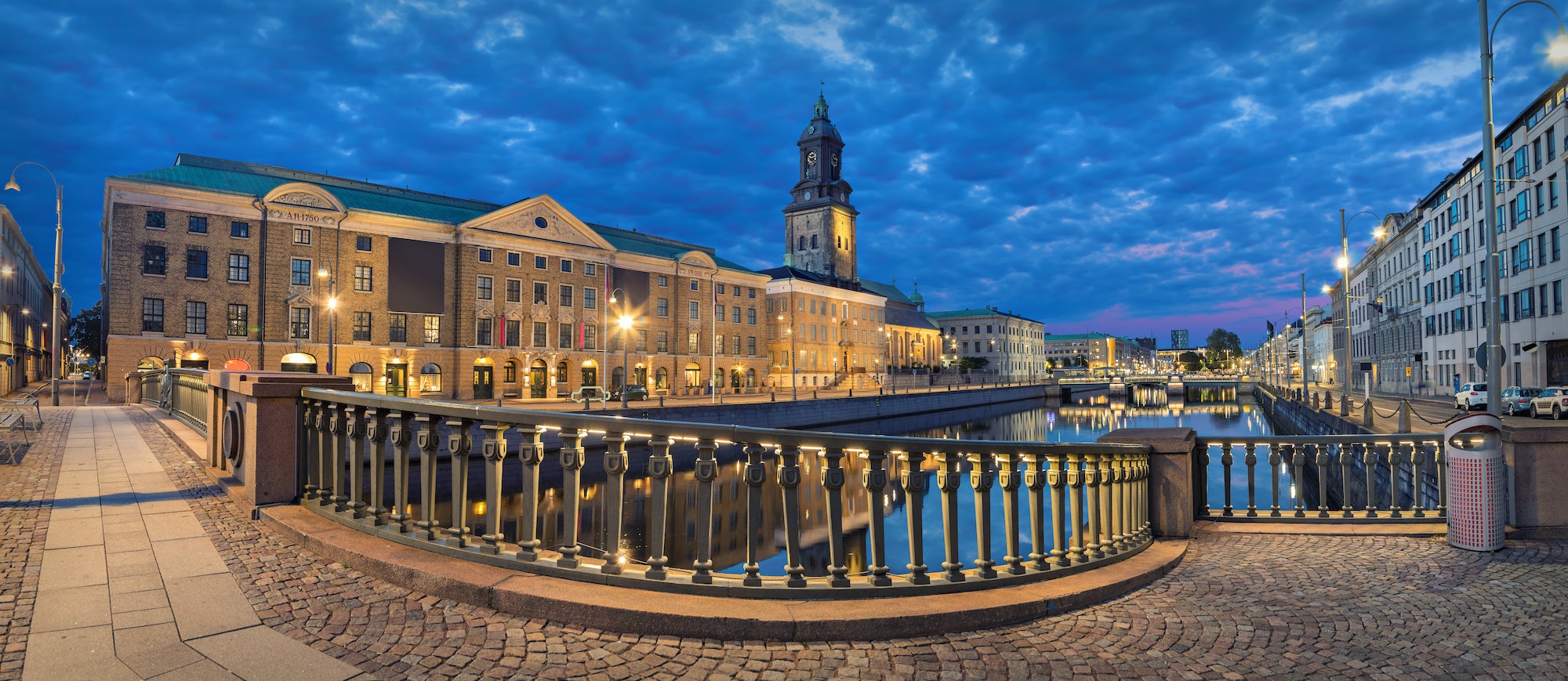 Panorama of Gothenburg in the evening